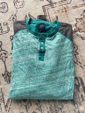Union Bay Men's Teal and Gray Long Sleeve Henley